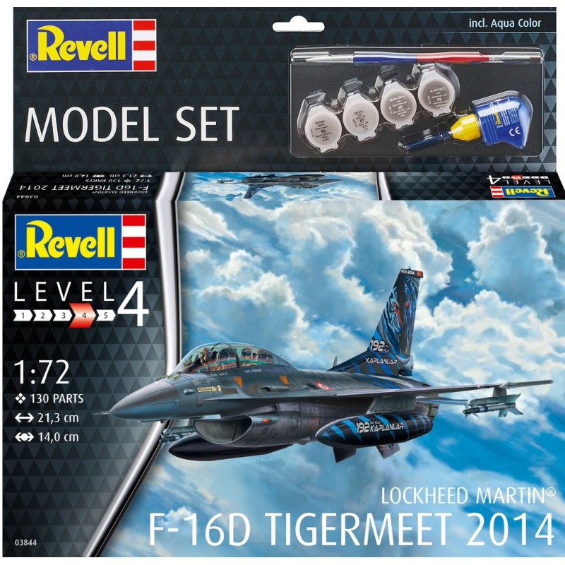 LOCKHEED MARTIN F-16 D FIGHTING FALCON "Tiger Meet 2014" (Pegamento & pinturas) -Escala 1/72- Revell 63844