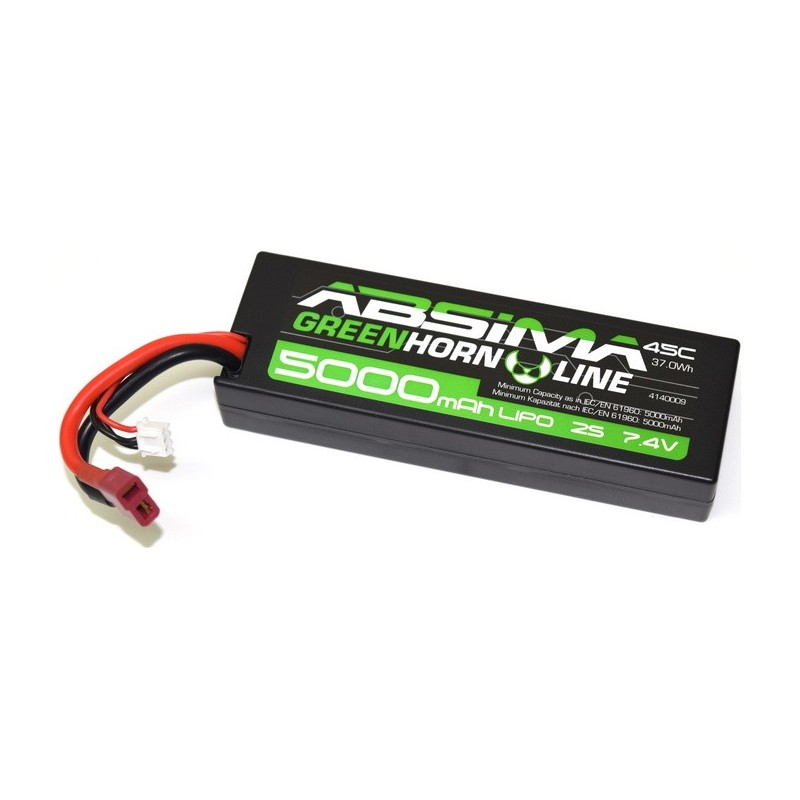 BATERIA LIPO 7.4V 5000MAH 50C CONECTOR T-DEAN CARCASA DURA - ABSIMA 4140009