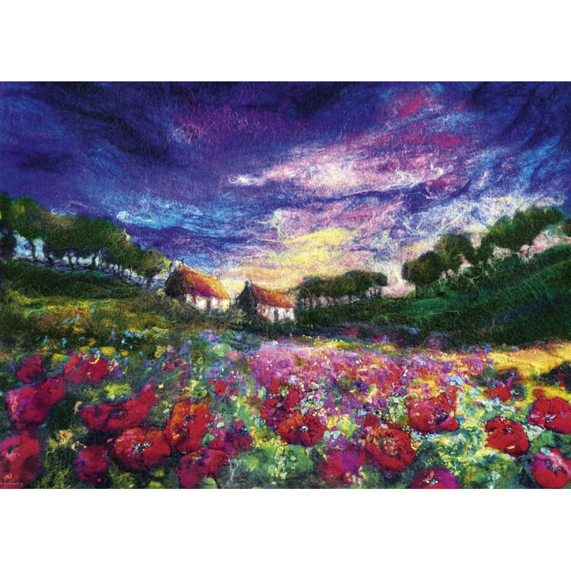 PUZZLE 1000 pzas FELTED ART SUNDOWN POPPIES - Heye 29917