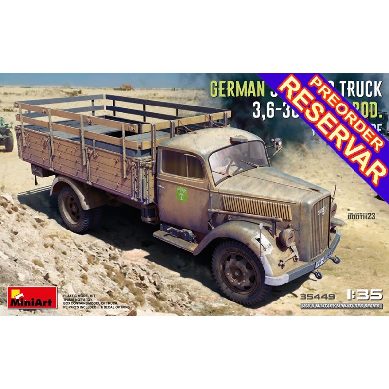 CAMION OPEL BLITZ 3,5t CARGA 3,6-36S Mid PmQ600 Type -Escala 1/35- MiniArt Models 35449