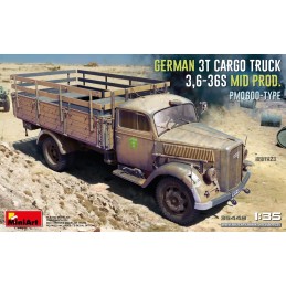 CAMION OPEL BLITZ 3,5t CARGA 3,6-36S Mid PmQ600 Type -Escala 1/35- MiniArt Models 35449