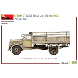 CAMION OPEL BLITZ 3,5t CARGA 3,6-36S Mid PmQ600 Type -Escala 1/35- MiniArt Models 35449