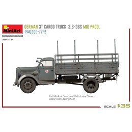 CAMION OPEL BLITZ 3,5t CARGA 3,6-36S Mid PmQ600 Type -Escala 1/35- MiniArt Models 35449