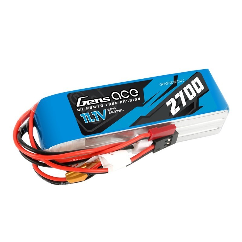 BATERIA LIPO 11.1v 2700mAh 3S TX Conector JR - GENS ACE GA35001STXJRGA270003STXFJ