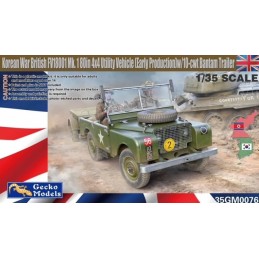 VEHICULO TODOTERRENO LAND ROVER FV18001 Mk.1 80in 4x4 & REMOLQUE -Escala 1/35- Gecko Models 35GM0076