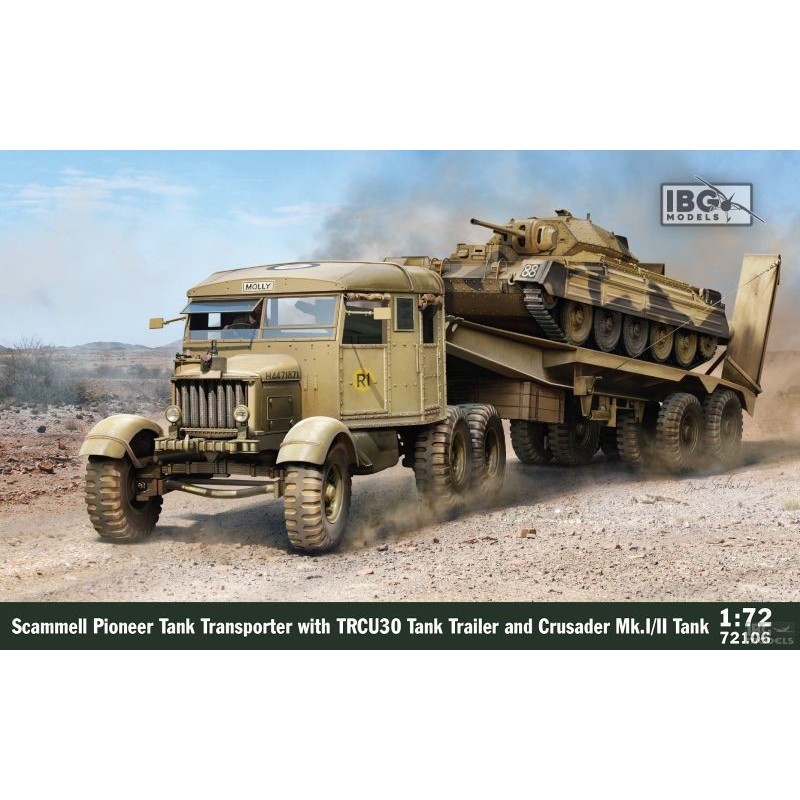 CAMION SCAMMELL PIONEER & TRAILER TRCU30 + Carro de combate Crusader Mk-I / II -Escala 1/72- IBG 72106