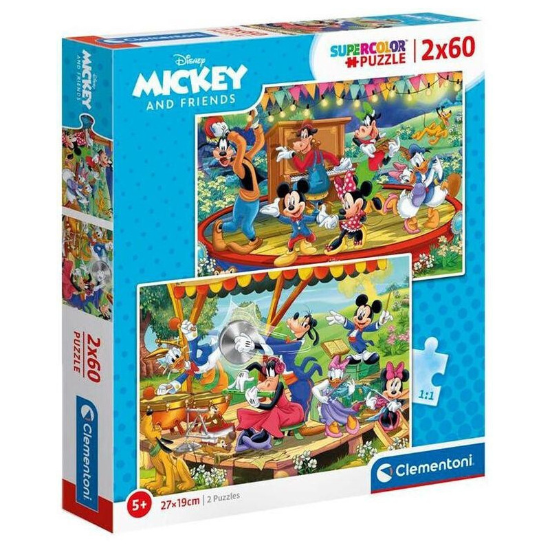 PUZZLE 60 PZS X 2 MICKEY AND FRIENDS - CLEMENTONI 21620