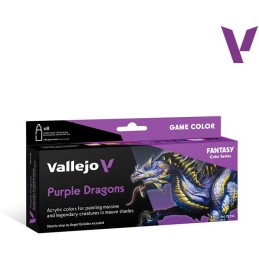 PURPLE DRAGONS SET 8 PINTURAS GAME COLOR VALLEJO 72194