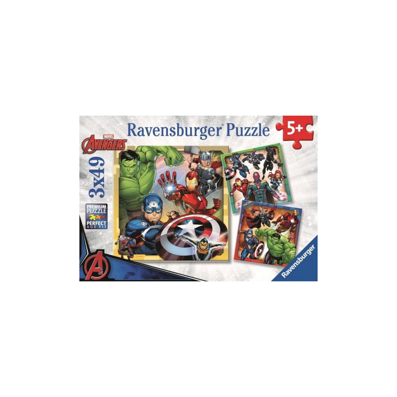 PUZZLE 3 x 49 Pzas LOS PODEROSOS AVENGERS - Ravensburguer 08040