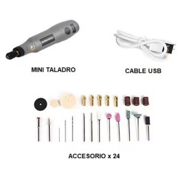 MINI TALADRO ELECTRICO INALAMBRICO CON ACCESORIOS - Hobby Modelismo Tools 01006