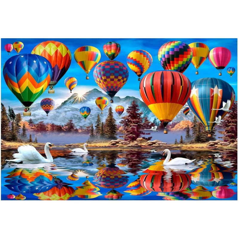 PUZZLE 300 PZAS DE MADERA VIAJE EN GLOBO (PIEZAS DIFERENTES FORMAS) - WOODEN CITY 112 - 375 X 254mm