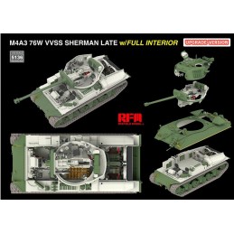 CARRO DE COMBATE M-4 A3 76W VVSS SHERMAN (Late) Interiores Avanzado -Escala 1/35- Rye Field Model RM5136