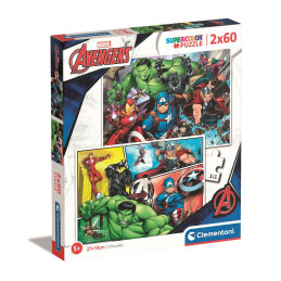 PUZZLE 2 x 60 Pzas MARVEL AVENGERS - Clementoni 21605