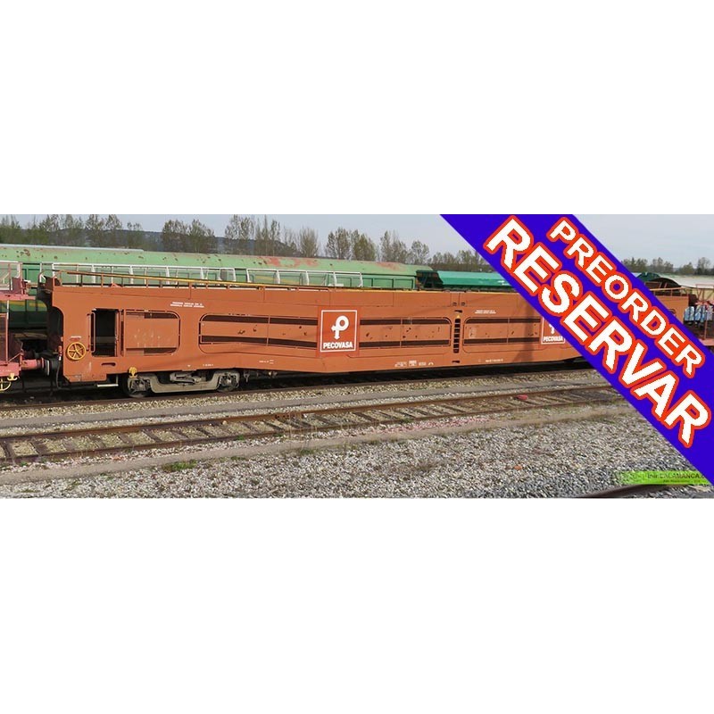 VAGON PORTACOCHES RENFE Uaks - Pecovasa - ESCALA H0 - ELECTROTREN HE4044