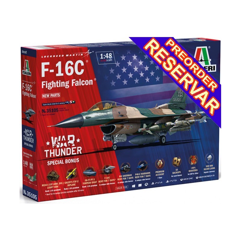 War Thunder Series: LOCKHEED - MARTIN F-16 C Fighting Falcon -Escala 1/48- Italeri 35105