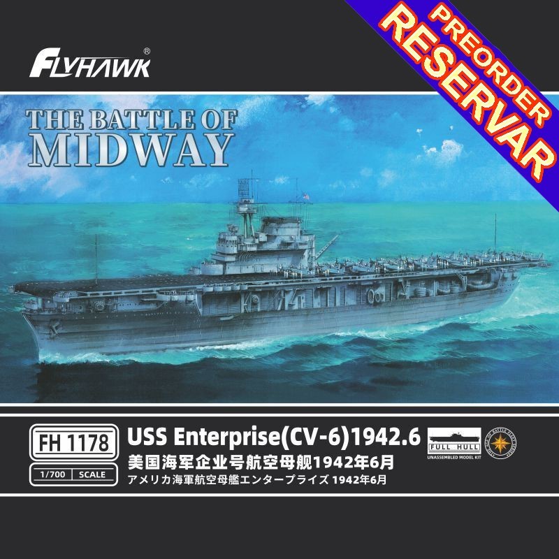 PORTAAVIONES U.S.S. Enterprise CV-6 (1942) "DELUXE" -Escala 1/700- FlyHawk 1178