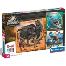 PUZZLE 3 X 48 JURASSIC WORLD (210 x 205 mm) - Clementoni 25314