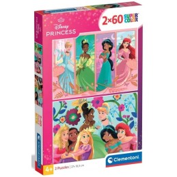 PUZZLE 2 X 60 Pzas PRINCESAS DISNEY (270 x 185 mm) - Clementoni 24824