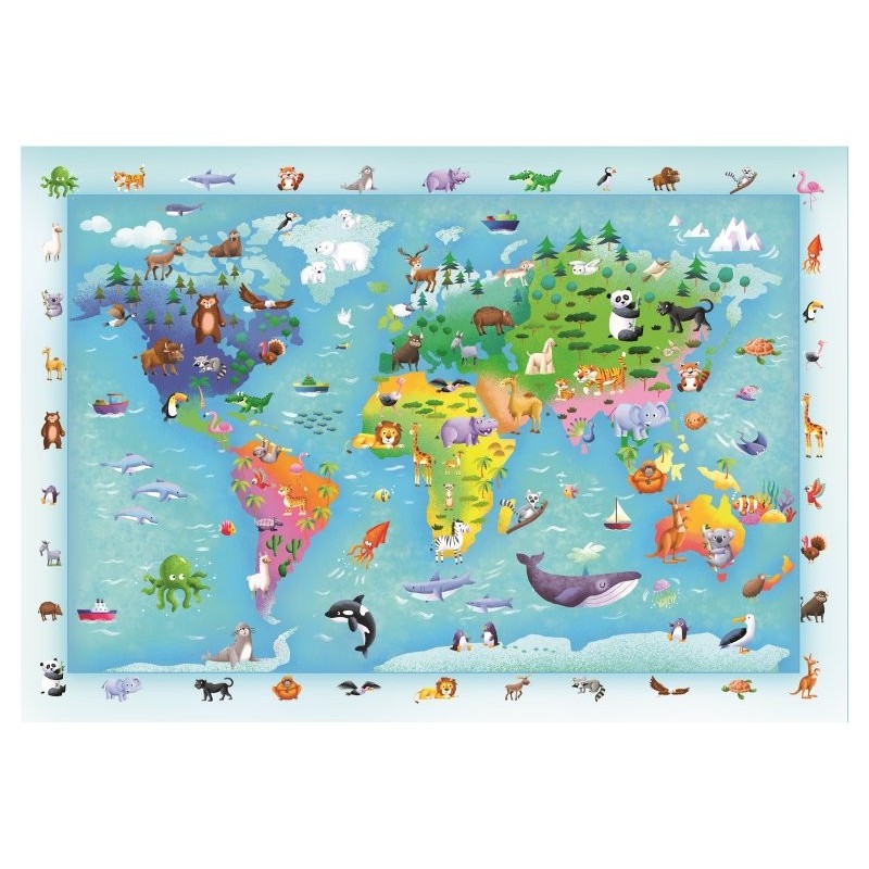 PUZZLE 60 PZS MAXI ANIMALES SALVAJES DEL MUNDO (62 X 42 CMS) - CLEMENTONI 260726