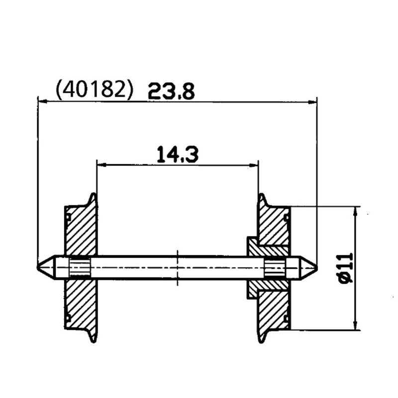 EJE VAGON NORMALIZADO NEN H0 - ROCO 40182