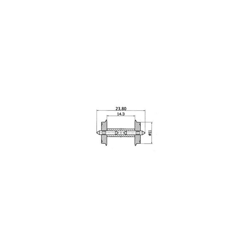 EJE VAGON NORMALIZADO NEN H0 - ROCO 40198