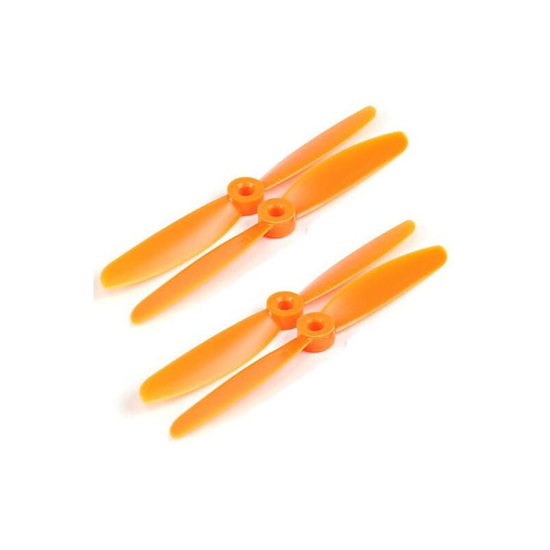 SET 4 HELICES BIPALAS 6 x 4,5 (normal + invertida) NARANJA - Gemfan 3778